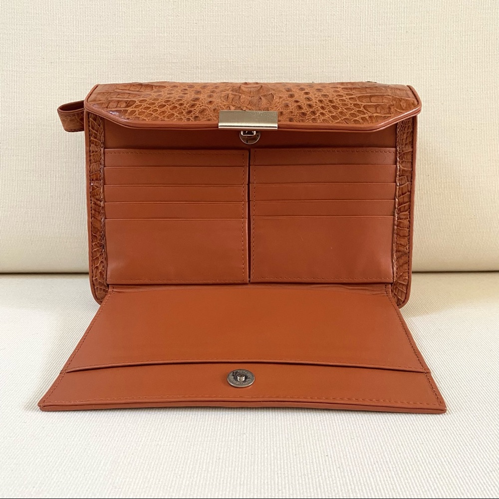 VINTAGE RIVER BRAND GENUINE CROCODILE SKIN CLUTCH/WALLET/HANDBAG, NEW WITH TAG - Picture 8 of 17